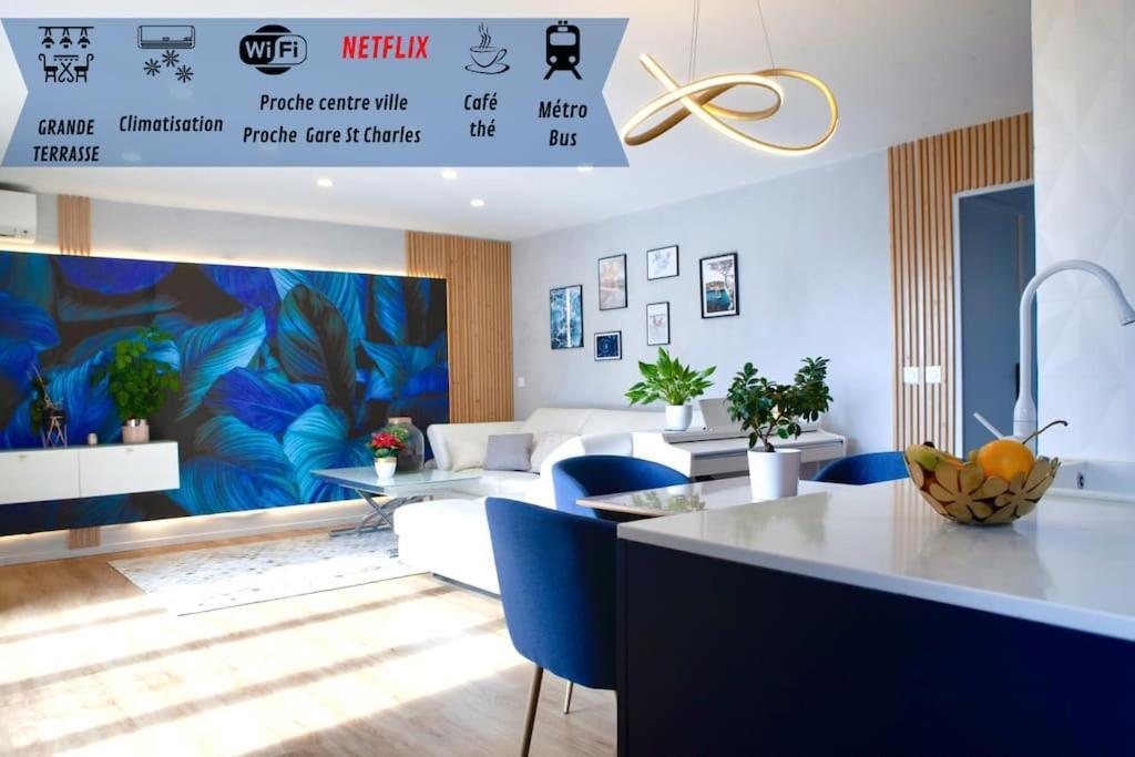 Appartement T3 Le Designer 4E-Terrasse-Climatisation & Netflix à Marseille Extérieur photo